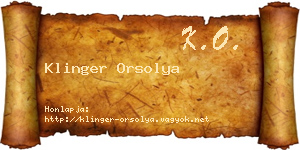 Klinger Orsolya névjegykártya